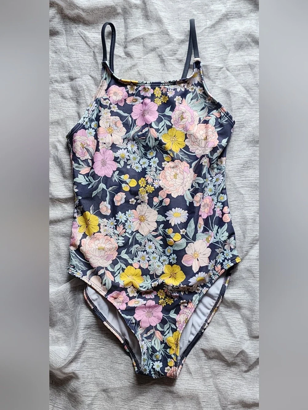 Girls Size 14-16 One Piece Swimsuit By Art Class, Floral Print, Cross Back